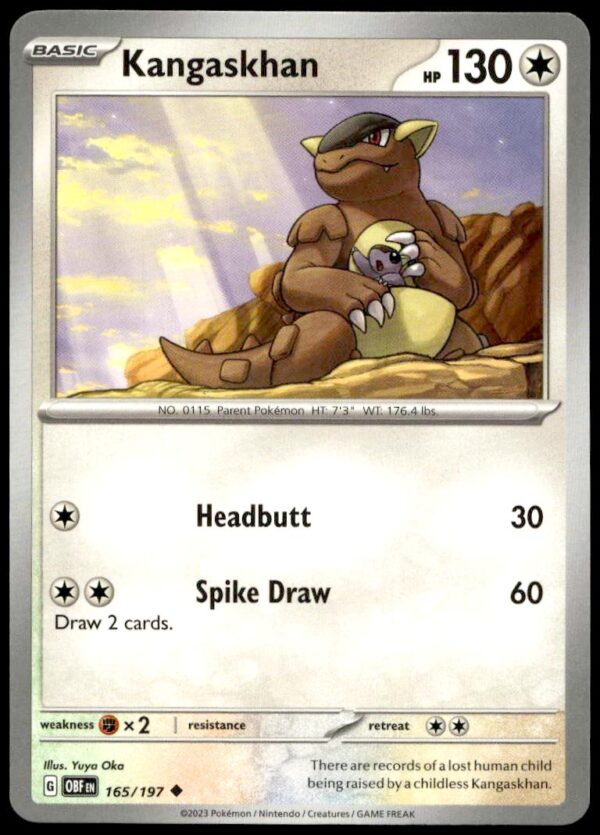 2023 Pokémon Scarlet & Violet - Obsidian Flames Kangaskhan #165/197 (Front)