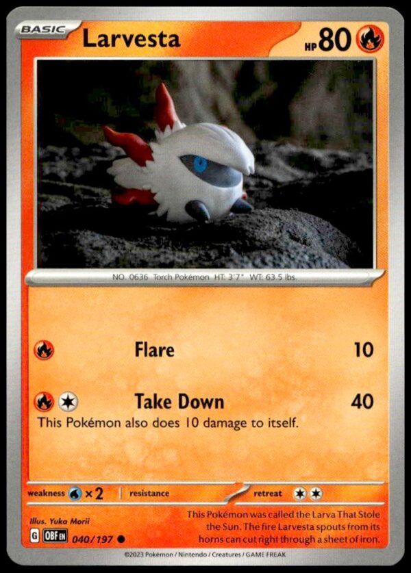 2023 Pokémon Scarlet & Violet - Obsidian Flames Larvesta #040/197 (Front)