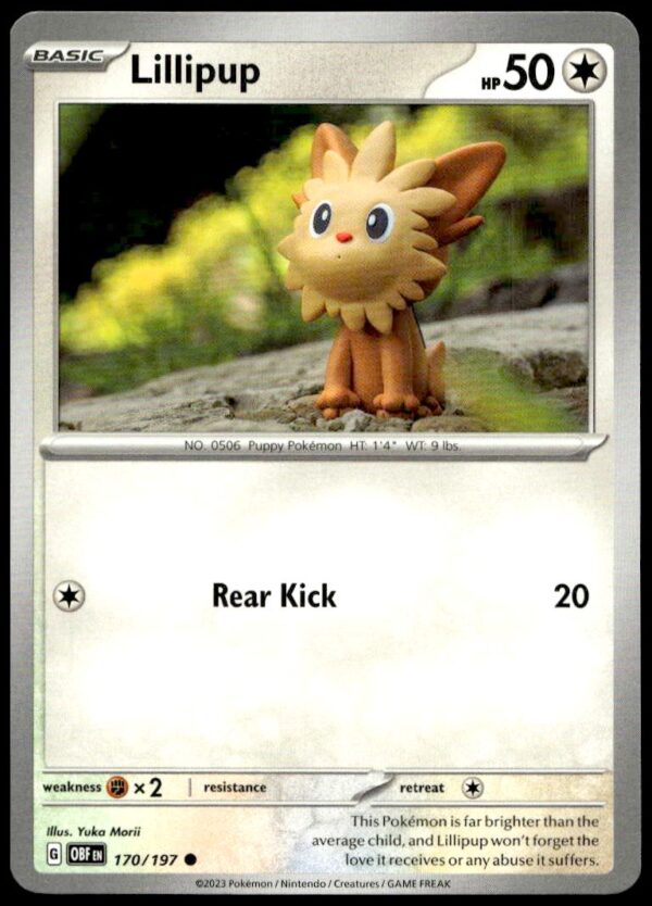 2023 Pokémon Scarlet & Violet - Obsidian Flames Lillipup #170/197 (Front)