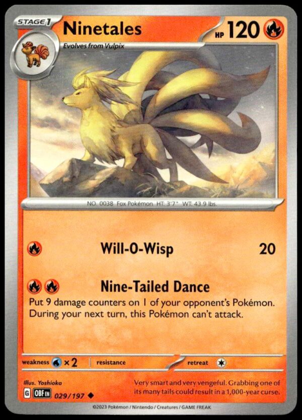 2023 Pokémon Scarlet & Violet - Obsidian Flames Ninetales #029/197 (Front)