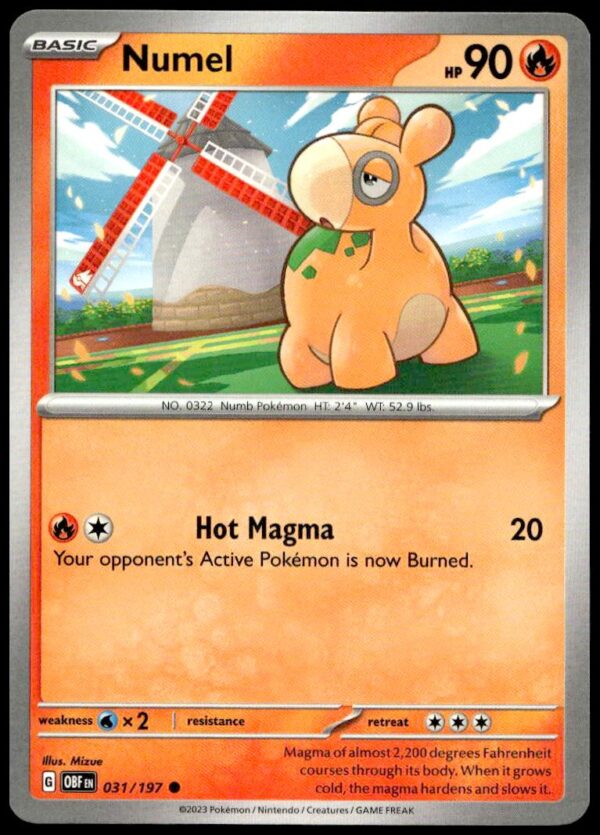 2023 Pokémon Scarlet & Violet - Obsidian Flames Numel #031/197 (Front)