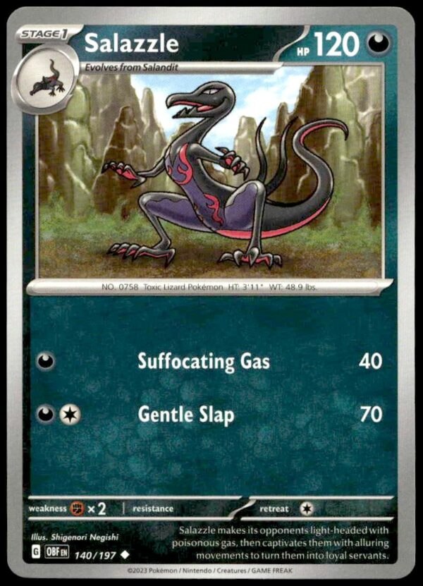 2023 Pokémon Scarlet & Violet - Obsidian Flames Salazzle #140/197 (Front)