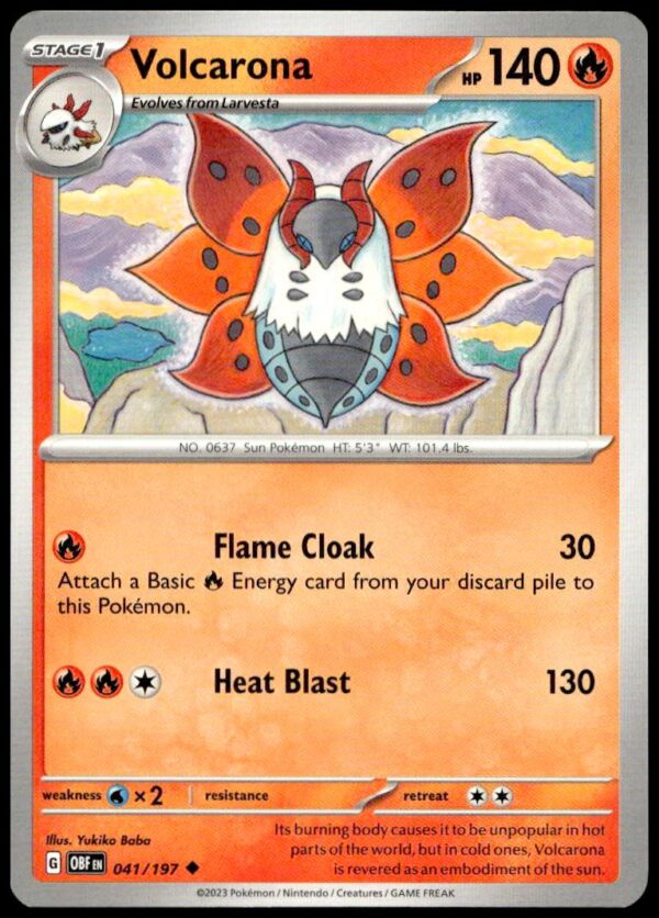 2023 Pokémon Scarlet & Violet - Obsidian Flames Volcarona #041/197 (Front)